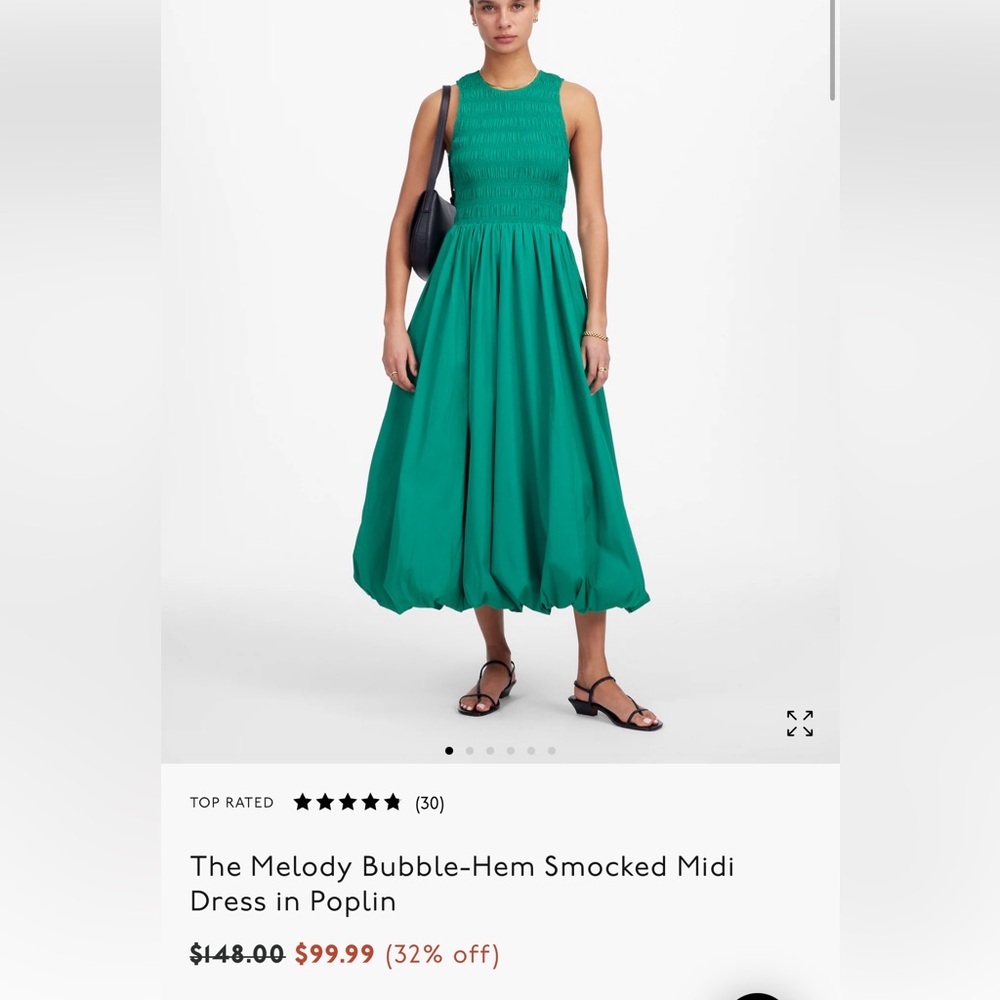 Madewell melody bubble hem smocked midi dress in poplin